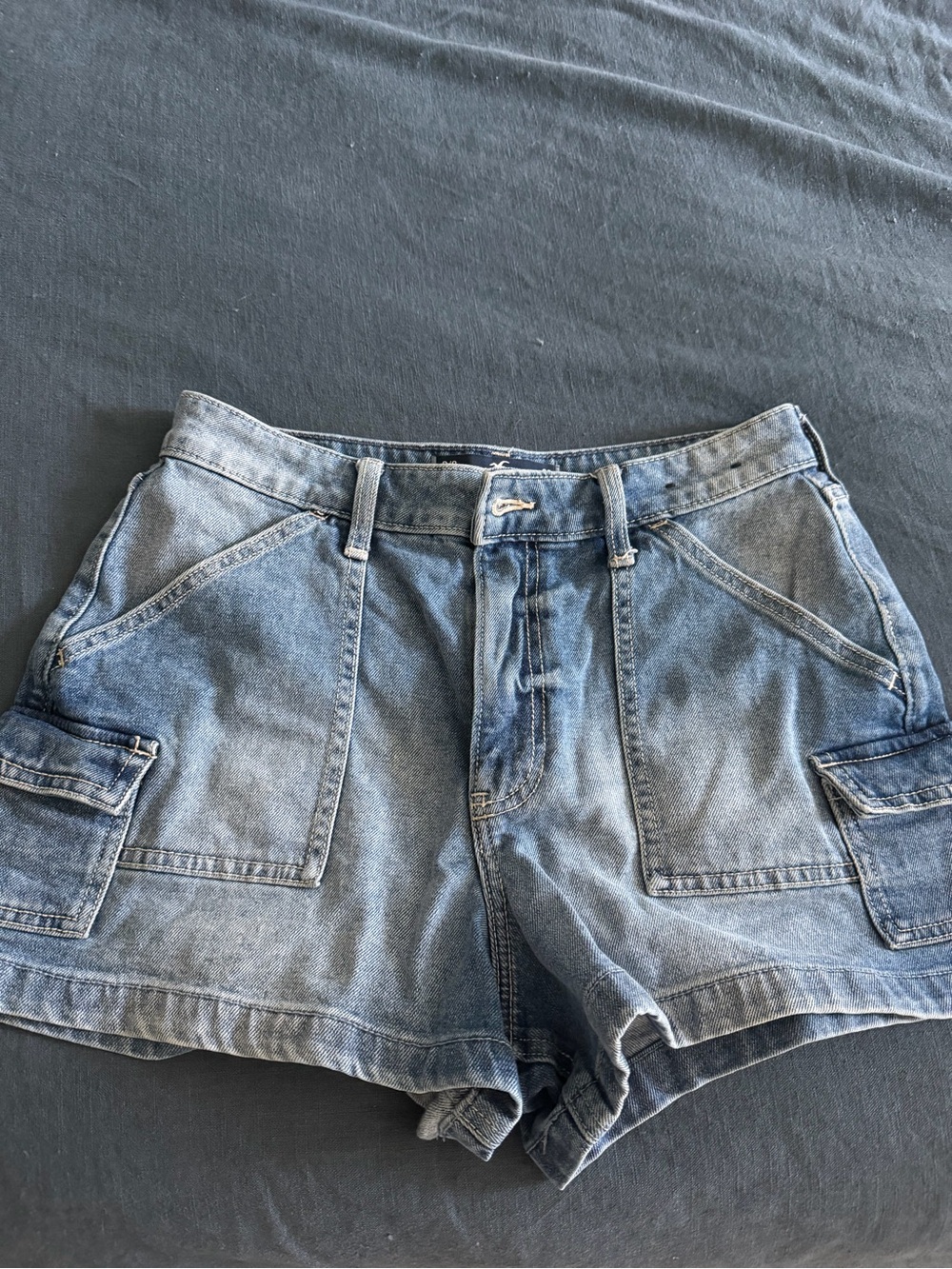 Hollister Light Blue Denim Cargo Shorts